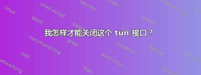 我怎样才能关闭这个 tun 接口？