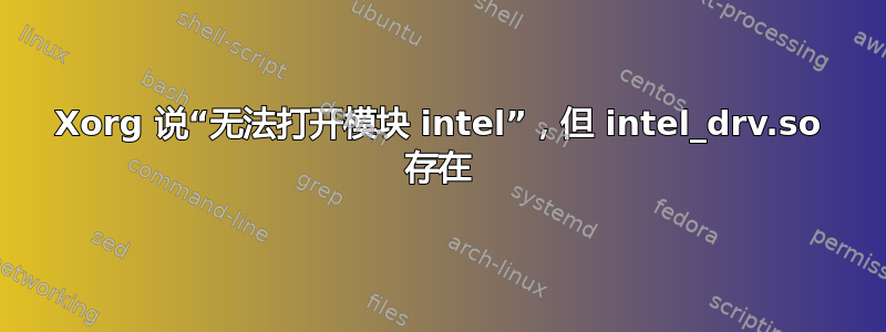 Xorg 说“无法打开模块 intel”，但 intel_drv.so 存在