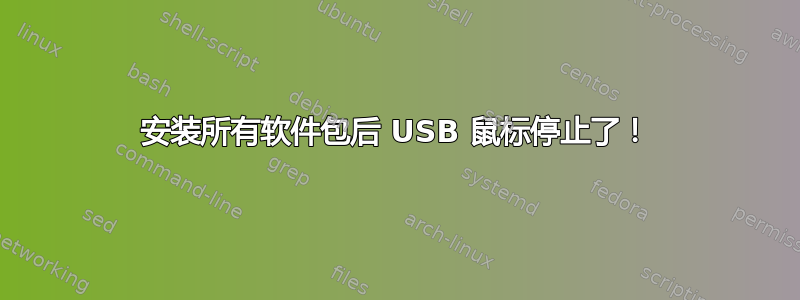 安装所有软件包后 USB 鼠标停止了！