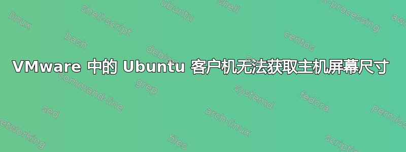 VMware 中的 Ubuntu 客户机无法获取主机屏幕尺寸