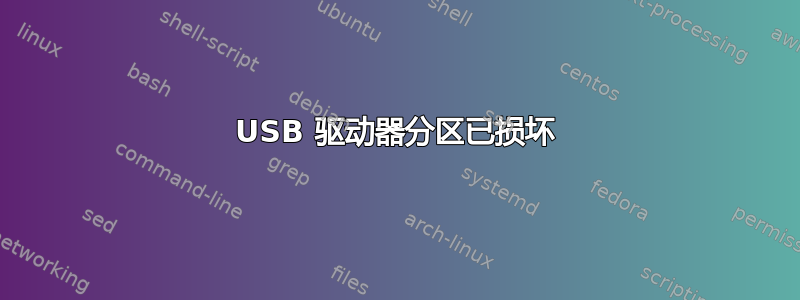 USB 驱动器分区已损坏