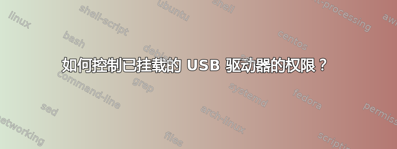 如何控制已挂载的 USB 驱动器的权限？