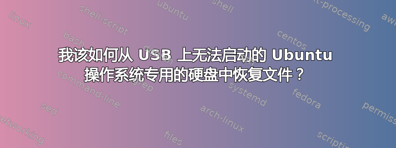 我该如何从 USB 上无法启动的 Ubuntu 操作系统专用的硬盘中恢复文件？