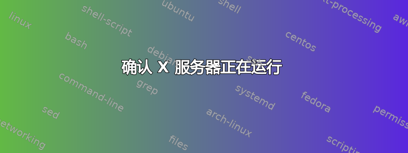 确认 X 服务器正在运行