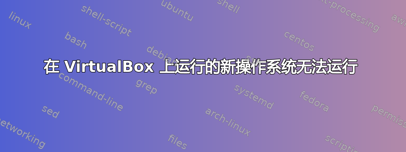 在 VirtualBox 上运行的新操作系统无法运行