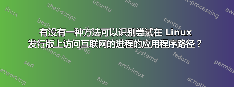 有没有一种方法可以识别尝试在 Linux 发行版上访问互联网的进程的应用程序路径？