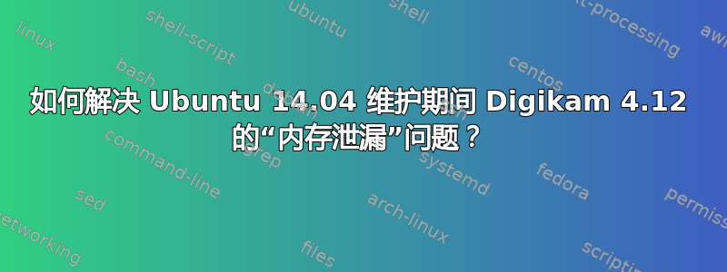 如何解决 Ubuntu 14.04 维护期间 Digikam 4.12 的“内存泄漏”问题？