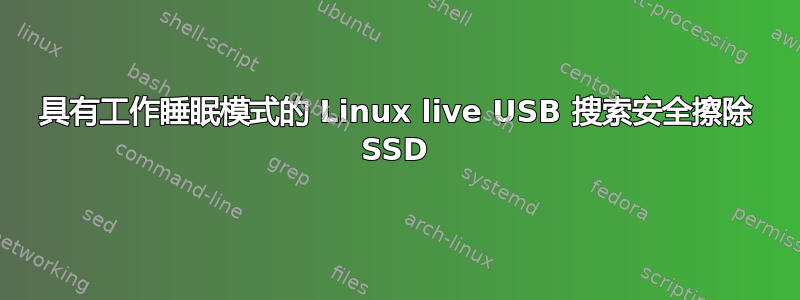 具有工作睡眠模式的 Linux live USB 搜索安全擦除 SSD