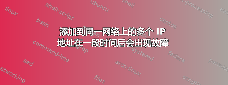 添加到同一网络上的多个 IP 地址在一段时间后会出现故障