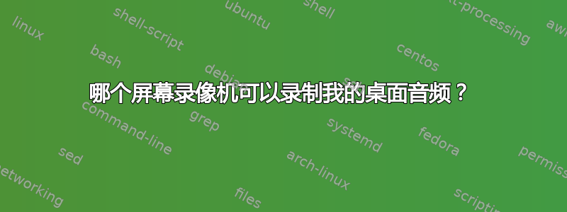 哪个屏幕录像机可以录制我的桌面音频？