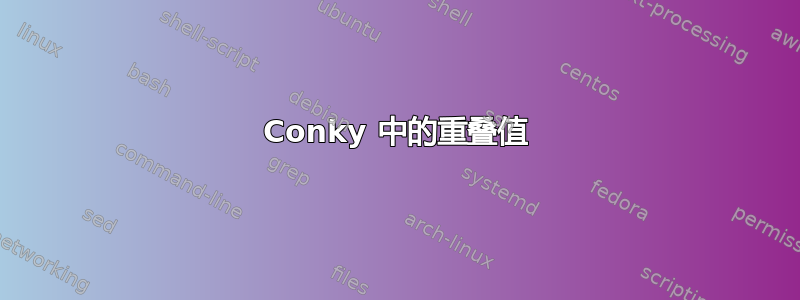 Conky 中的重叠值