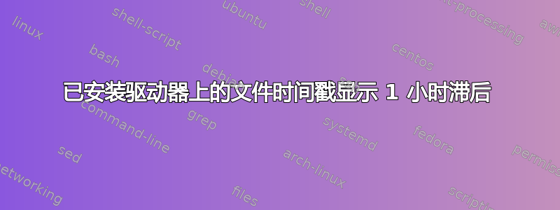 已安装驱动器上的文件时间戳显示 1 小时滞后