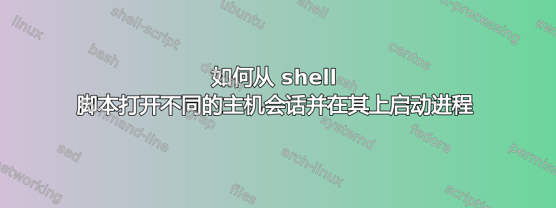 如何从 shell 脚本打开不同的主机会话并在其上启动进程