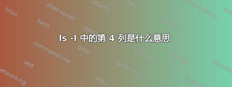 ls -l 中的第 4 列是什么意思