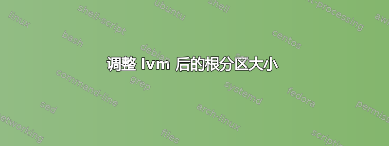 调整 lvm 后的根分区大小