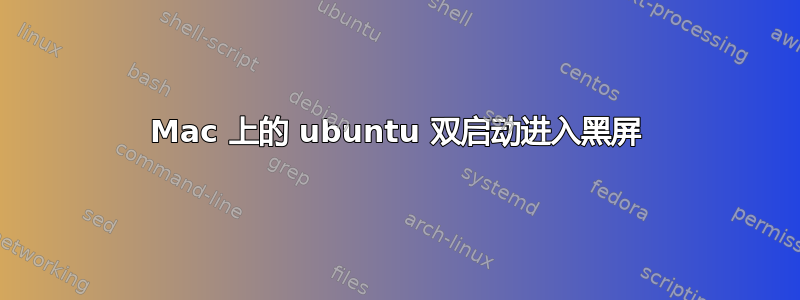 Mac 上的 ubuntu 双启动进入黑屏