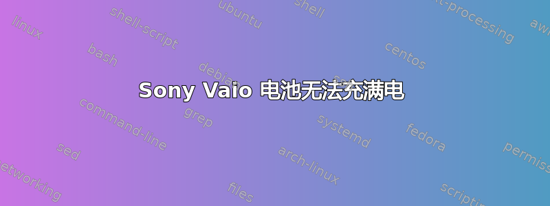 Sony Vaio 电池无法充满电