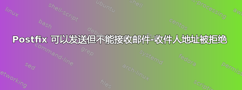 Postfix 可以发送但不能接收邮件-收件人地址被拒绝