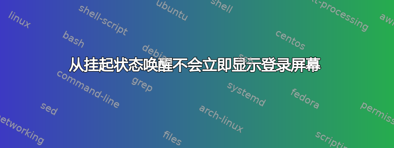 从挂起状态唤醒不会立即显示登录屏幕