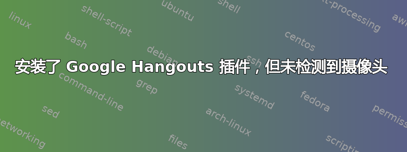 安装了 Google Hangouts 插件，但未检测到摄像头