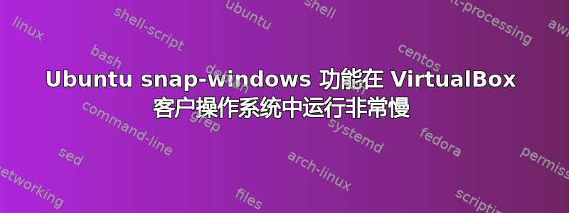 Ubuntu snap-windows 功能在 VirtualBox 客户操作系统中运行非常慢