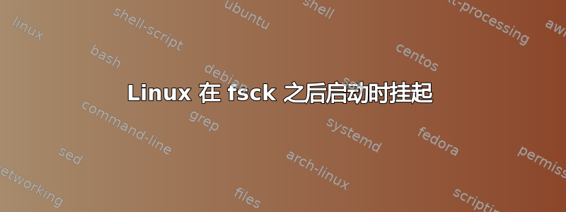 Linux 在 fsck 之后启动时挂起