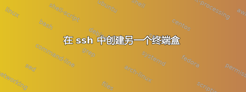 在 ssh 中创建另一个终端盒