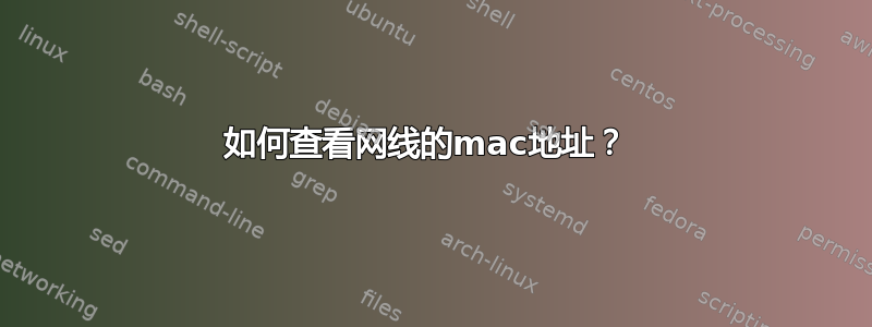 如何查看网线的mac地址？ 