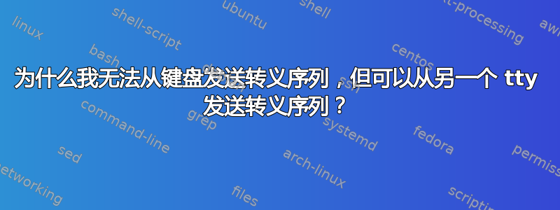 为什么我无法从键盘发送转义序列，但可以从另一个 tty 发送转义序列？