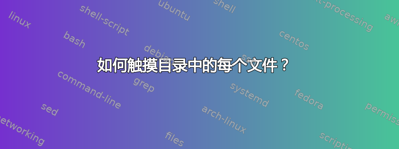 如何触摸目录中的每个文件？ 