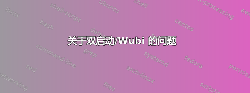 关于双启动/Wubi 的问题 