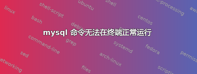 mysql 命令无法在终端正常运行