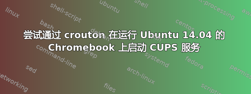 尝试通过 crouton 在运行 Ubuntu 14.04 的 Chromebook 上启动 CUPS 服务