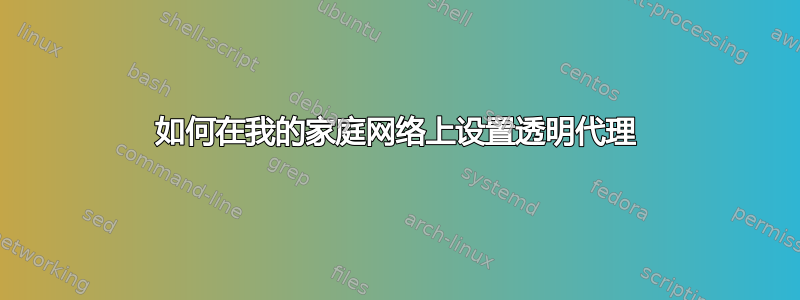 如何在我的家庭网络上设置透明代理