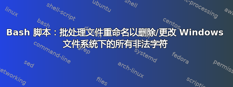 Bash 脚本：批处理文件重命名以删除/更改 Windows 文件系统下的所有非法字符