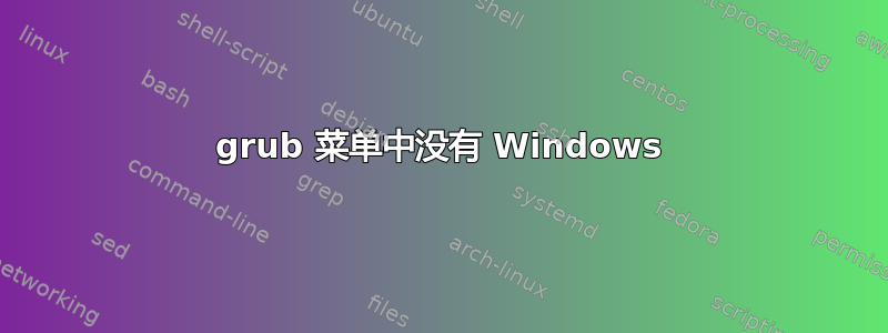 grub 菜单中没有 Windows