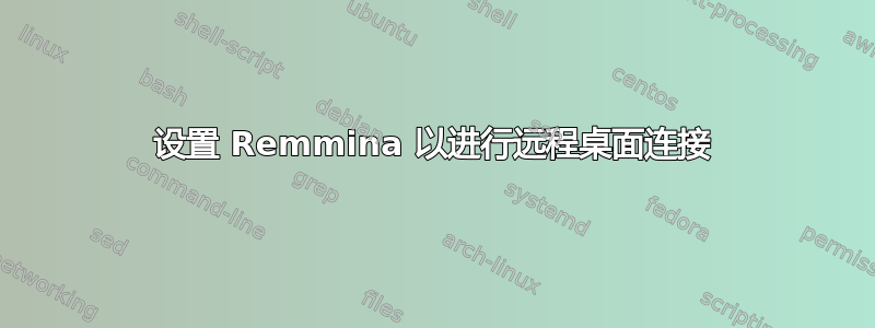 设置 Remmina 以进行远程桌面连接