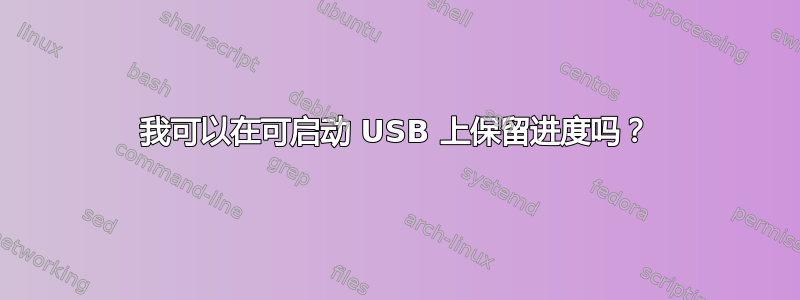 我可以在可启动 USB 上保留进度吗？