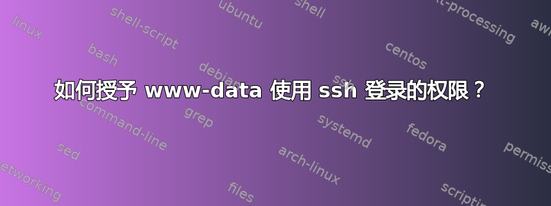 如何授予 www-data 使用 ssh 登录的权限？