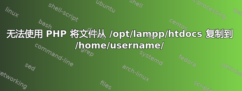 无法使用 PHP 将文件从 /opt/lampp/htdocs 复制到 /home/username/