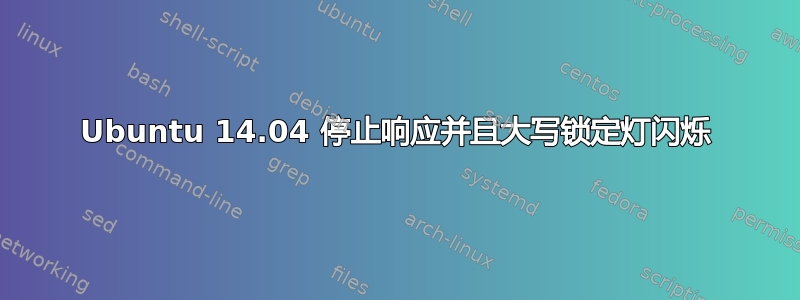 Ubuntu 14.04 停止响应并且大写锁定灯闪烁