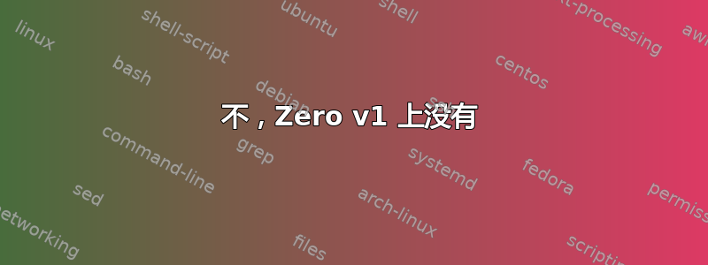 不，Zero v1 上没有