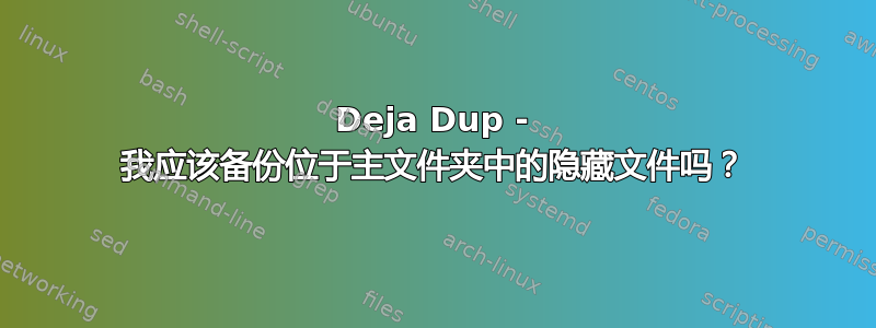 Deja Dup - 我应该备份位于主文件夹中的隐藏文件吗？