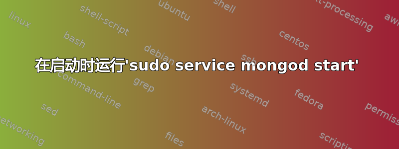 在启动时运行'sudo service mongod start'