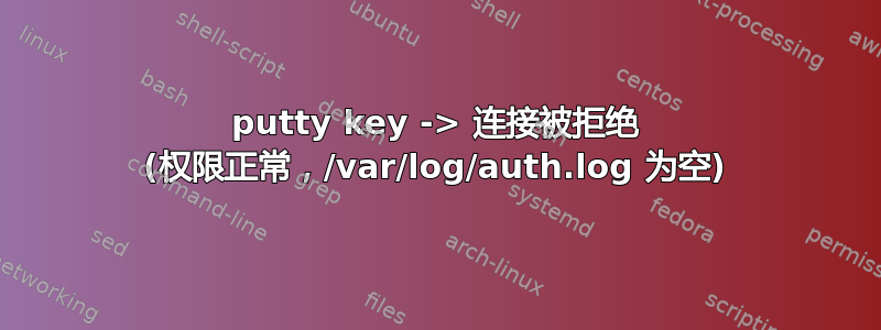 putty key -> 连接被拒绝 (权限正常，/var/log/auth.log 为空)