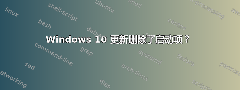 Windows 10 更新删除了启动项？