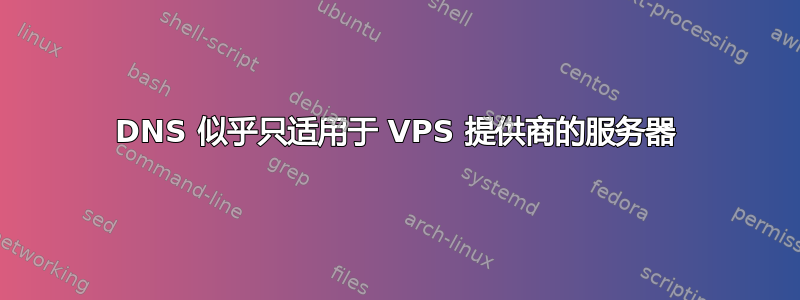 DNS 似乎只适用于 VPS 提供商的服务器