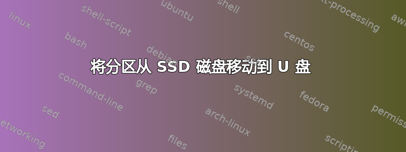 将分区从 SSD 磁盘移动到 U 盘