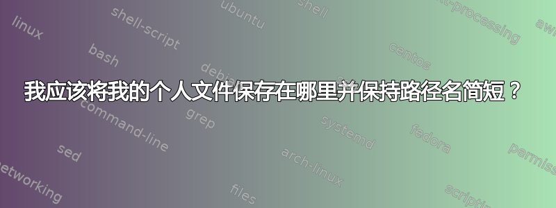 我应该将我的个人文件保存在哪里并保持路径名简短？