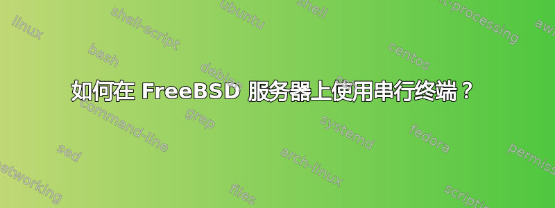 如何在 FreeBSD 服务器上使用串行终端？